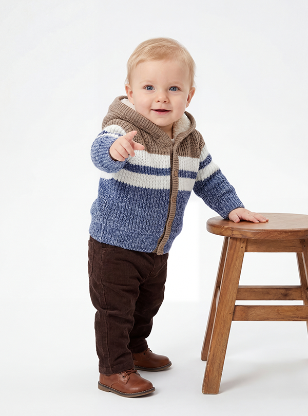 Knit Hooded Cardigan